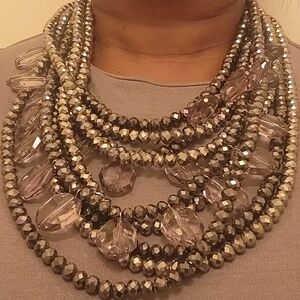 Sassy Jones Malia Necklace - Gray Taupe